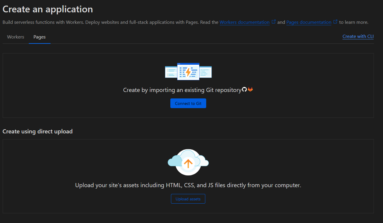 First Option: Connect Cloudflare to GitHub Repository, Second Option: Direct Upload